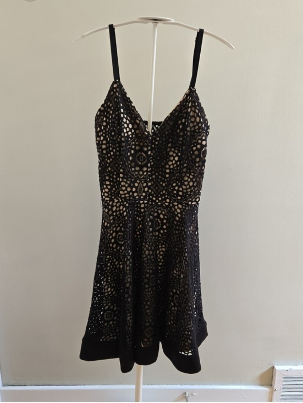 Eclipse Black Lace with Nude Underlay Dress